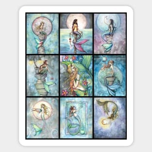 Nine Mermaids in One Fantasy Art by Molly Harrison Sticker